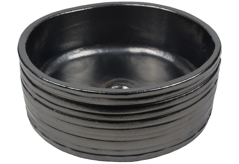 vasque a poser ronde striée noir mat vasque a poser ronde striée noir mat