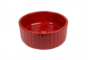 vasque en céramique artisanale rouge