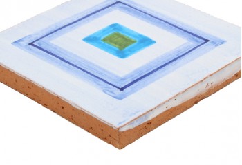 carrelage motif  carré bleu