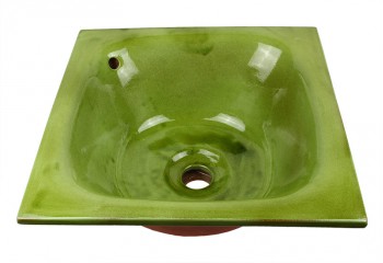 vasque a encastrer céramique verte