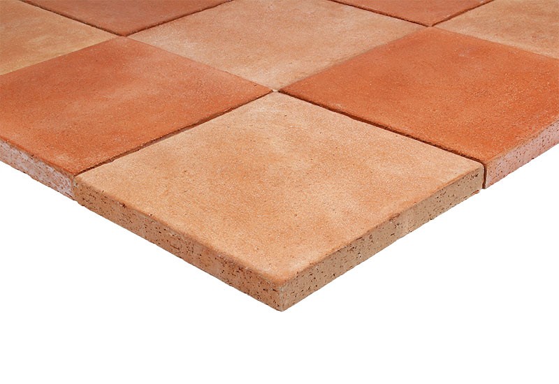 Terre cuite patinée main Mélange Rosé & Rouge - Carrelage extérieur