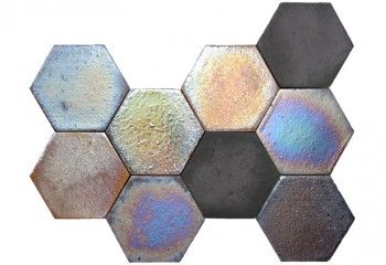 tomette hexagonale effet metallique