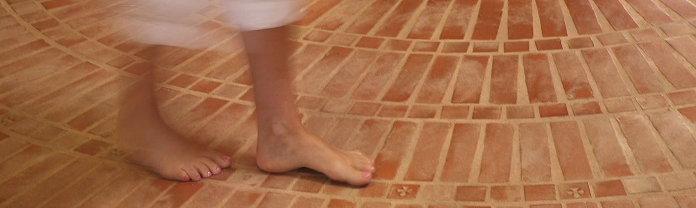 Terracotta tile for interior, hand-crafted hexagon tile
