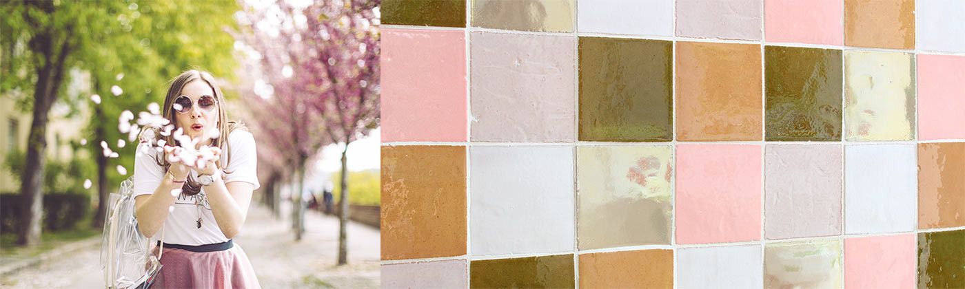Compositions de faïences de couleurs unies
