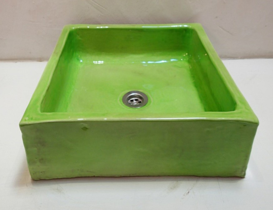 evier vert carré