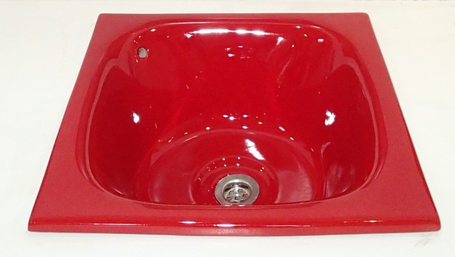 vasque à encastrer encastrable tian émaillé rouge coquelicot