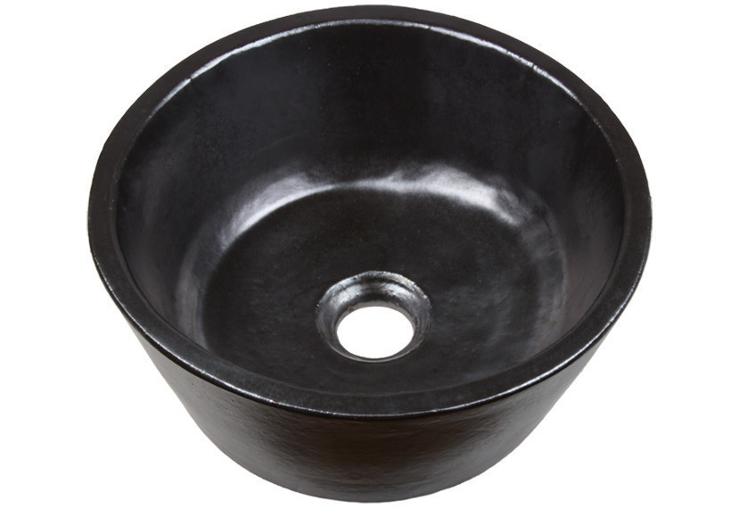 lave main artisanal en ceramique noire pour wc