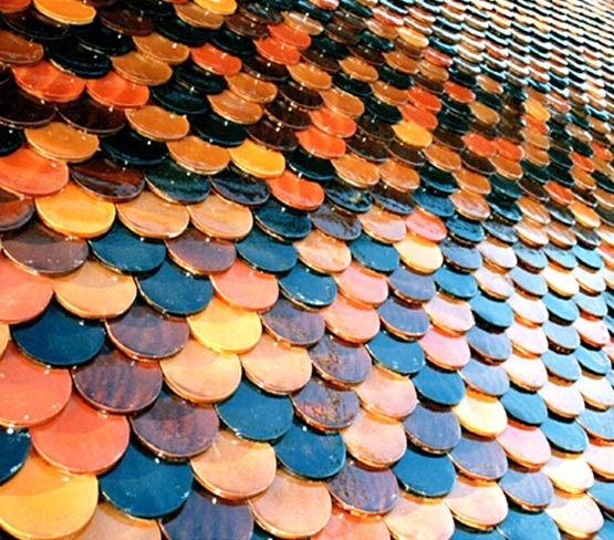 Glazed Fish Scale Roof Tile