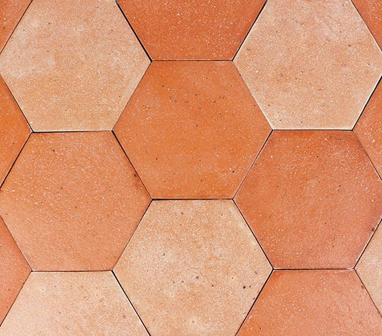 Pink Red - Antique Hexagon